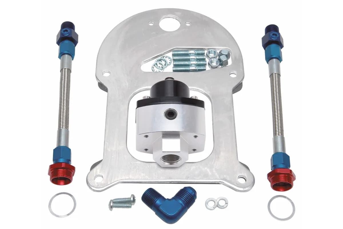 Edelbrock 8192 Fuel Pressure Regulator Kit - Single Regulator, Dual Outlet, Standard-Flange