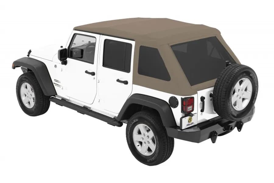 0718 Wrangler Unlimited 4door; Includes Convertible Top Folding Frame Trektop nx Glide Beige Twill