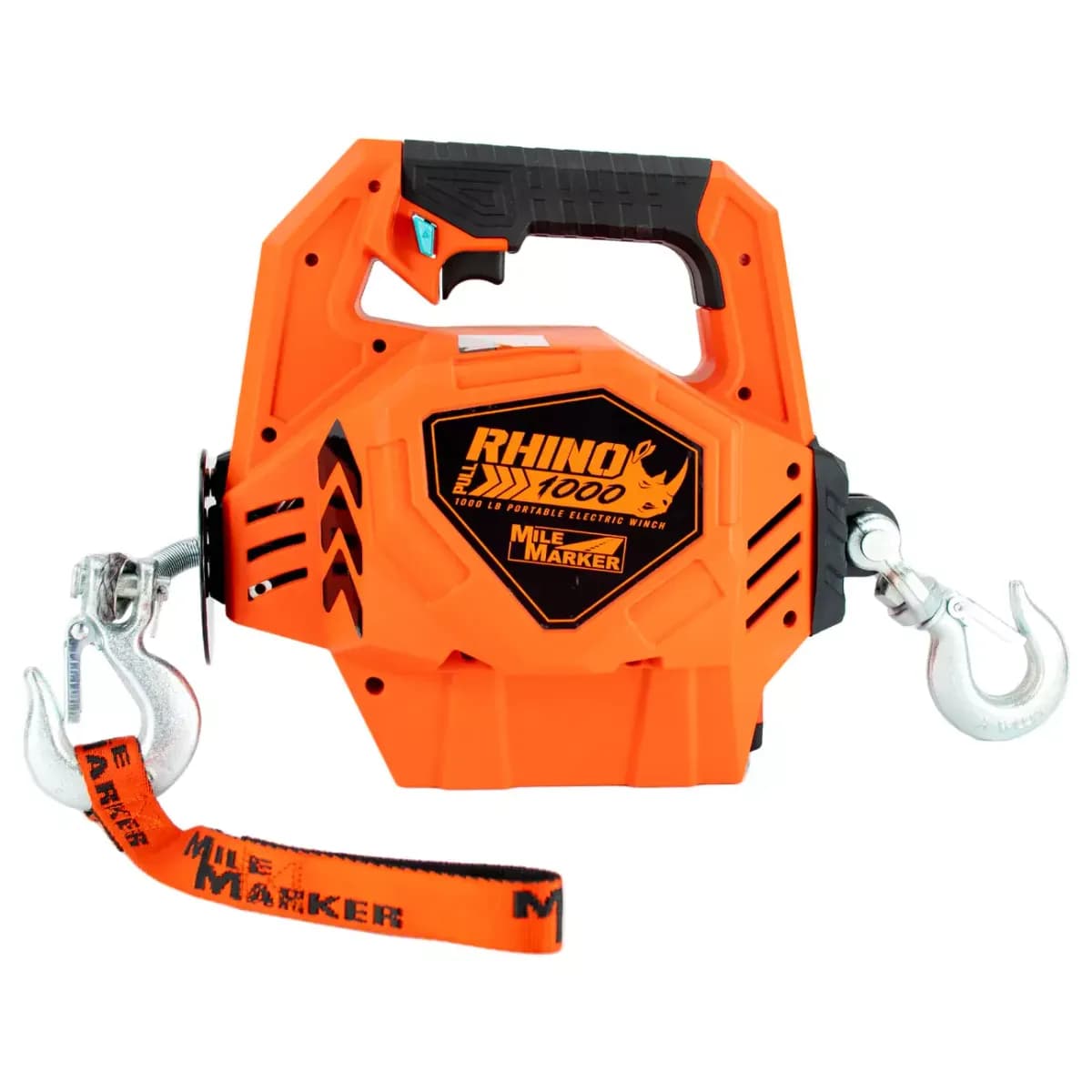 Mile Marker 71-1000 Rhino Pull 1000lb Portable Winch With Synthetic Rope