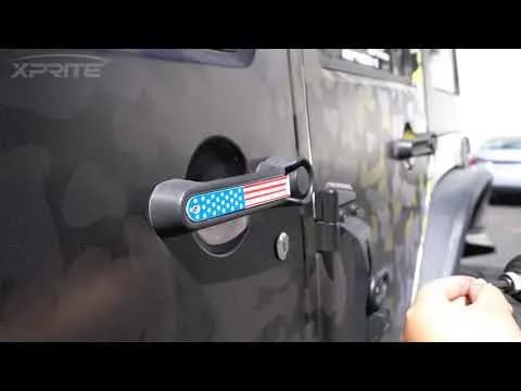 Xprite Brushed Aluminum Door Handle Trim Inserts for Jeep Wrangler JK JKU 2007-2018