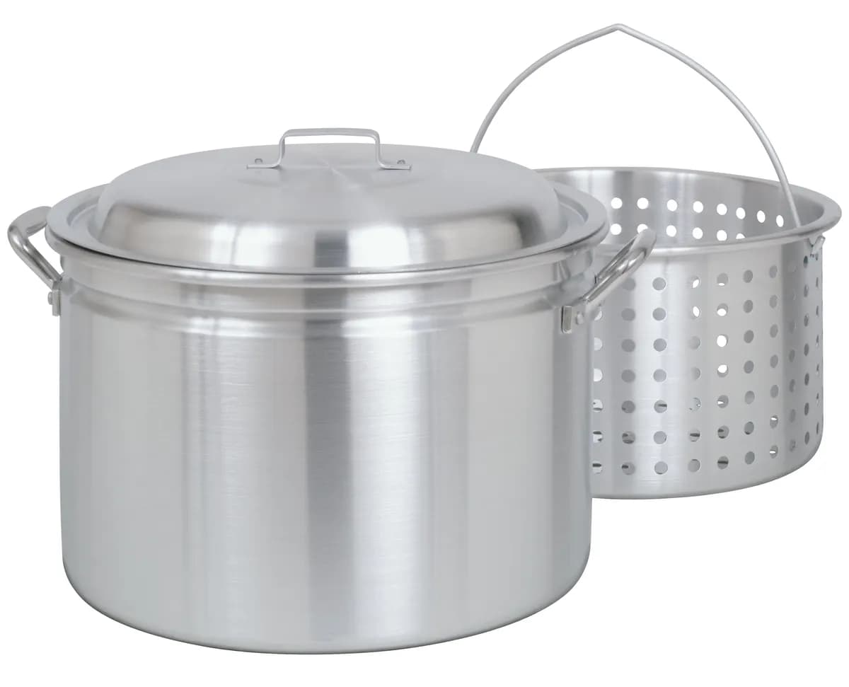 24-qt Aluminum Stockpot with Basket