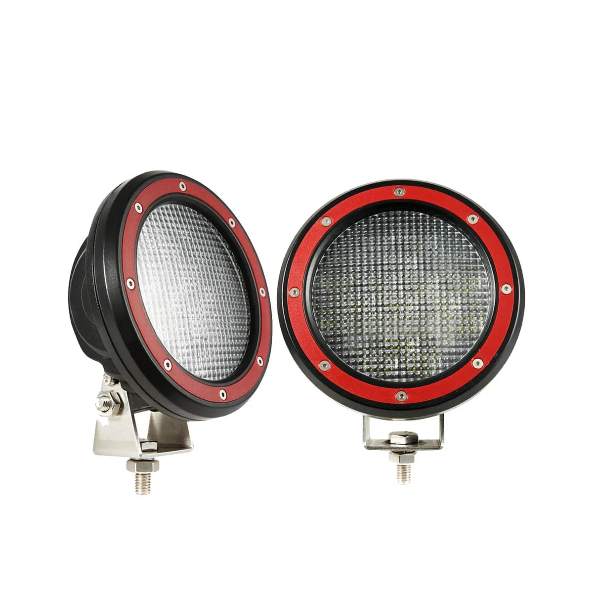 Black Horse Off Road LED 5.3 in. Dia Light Clear Aluminum PL9251FRKT