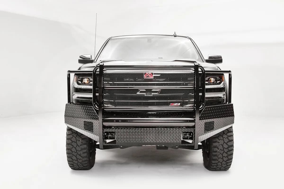 Black Steel Front Bumper; 2 Stage Black Powder Coated; w/Full Guard;
