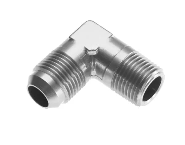 10 90 Degree Male Adapter to 08 (1/2) Npt Male Clear