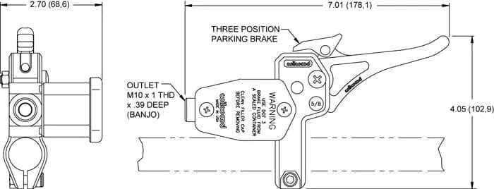 Master Cylinder w/Lever For 5/8in Handlebars