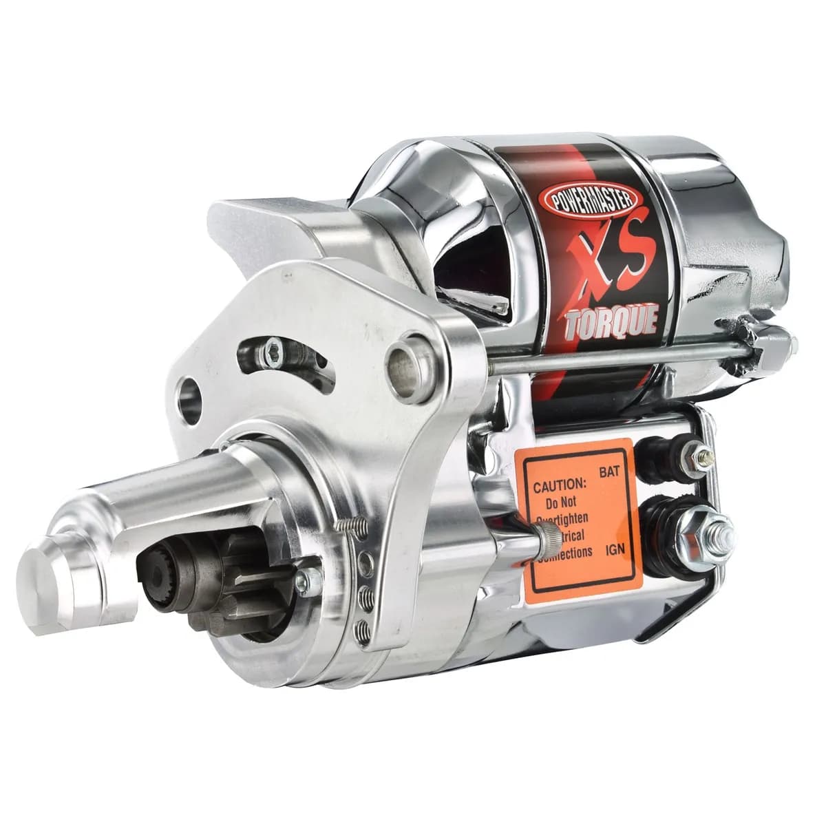XS Torque Starter; Mounting Block w/Nose Cone; 200 ft./lb. Torque; 18:1 Compression Ratio; 4.4-1 Gear Reduction; Chrome;