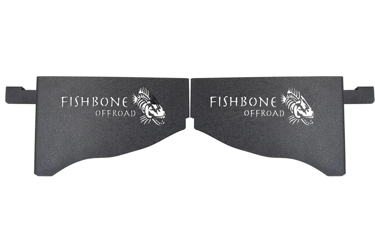Black textured powder coat, 11-Gauge steel, Includes mounting hardware, 2-door, Sold as a pair
