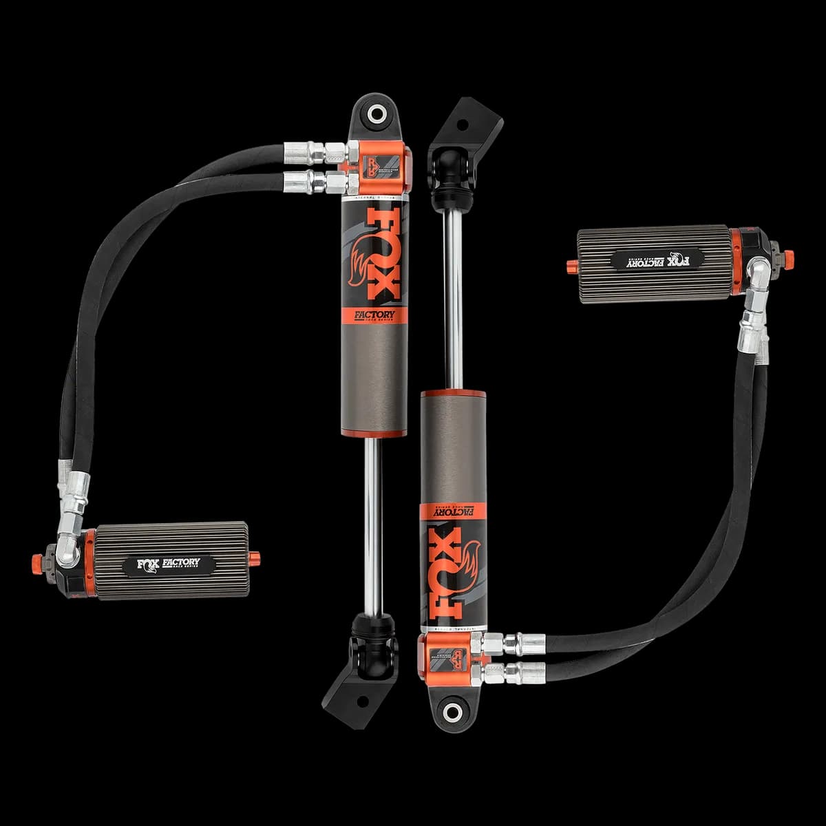 Fox 3.0 Factory Race Series Adjustable Internal Bypass Reservoir Shocks Front - 3.5-4.5in Lift - JL