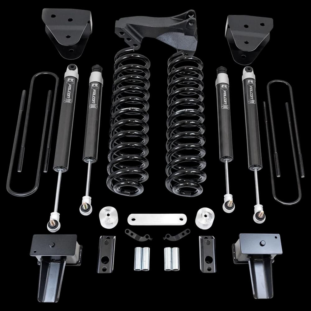 4" Coil Spring Lift Kit With Falcon Shocks - Ford Super Duty Diesel 4WD 2017-2022 F-350 And F-250 With Camper Spring Package