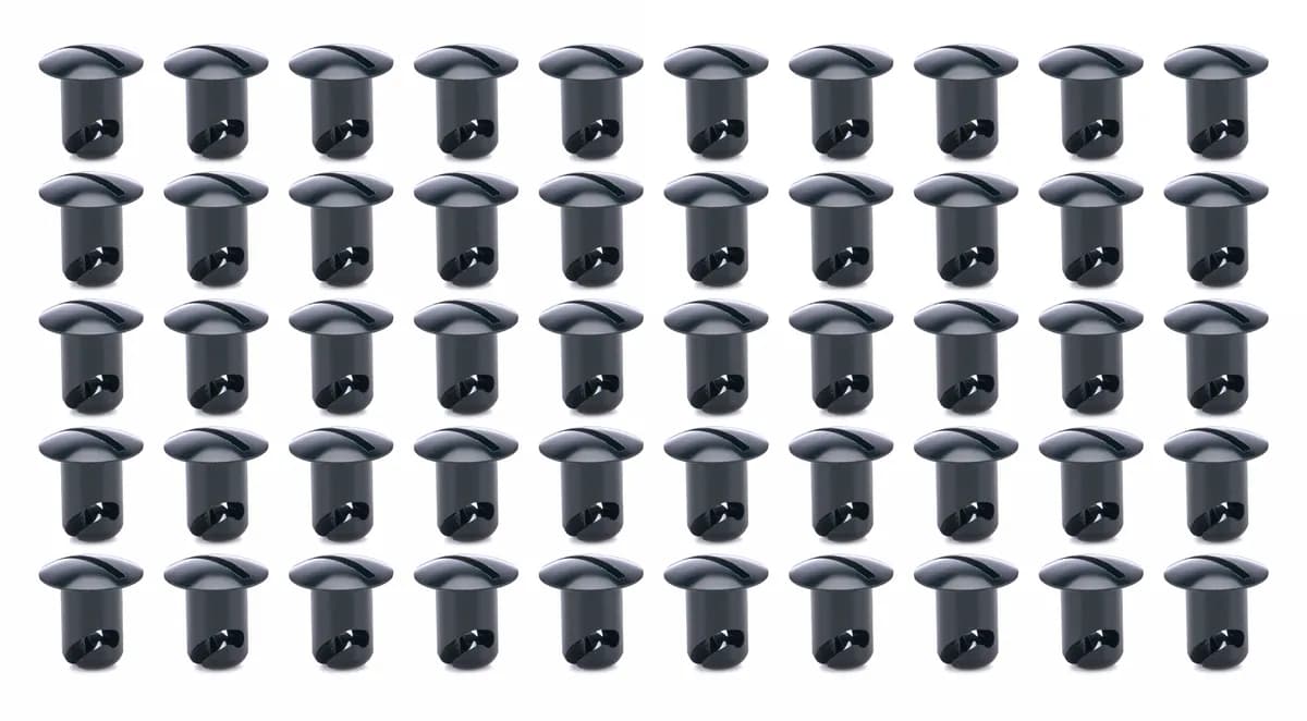 Oval Head Buttons .450 Long Black 50 Pack