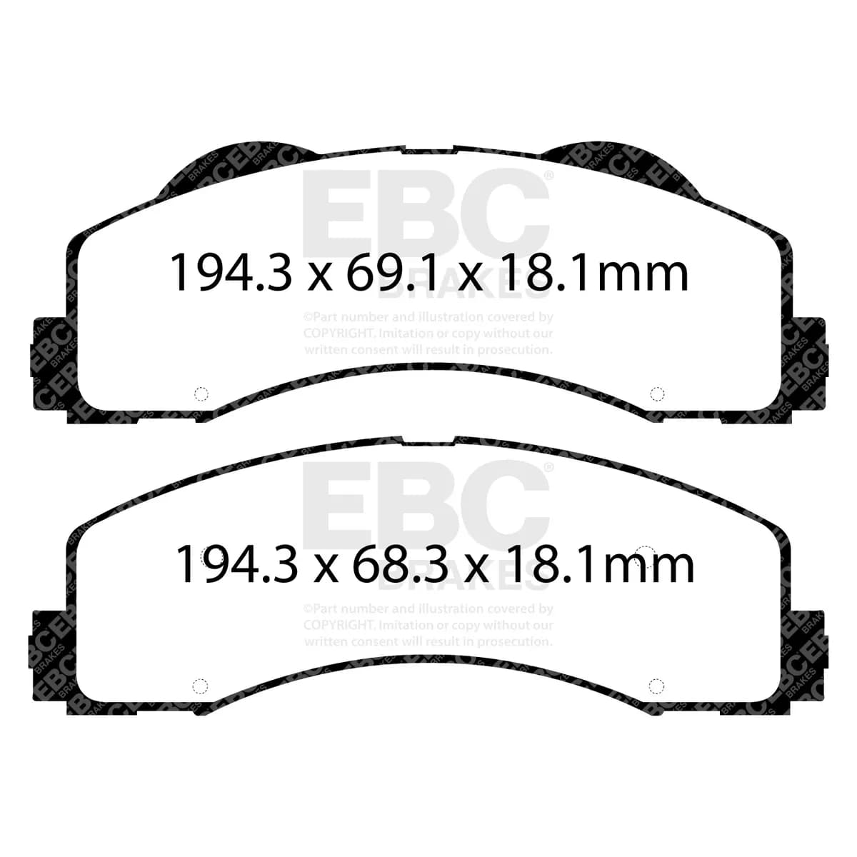 Ultimax Pad and Plain Disc Full Kit; Front and Rear; 350mm Rotor Diameter;