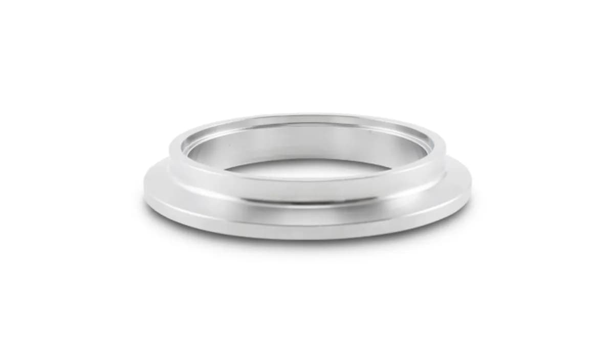 Turbo Inlet Flange; 92.1MM Flange O.D.; 3.8MM Apex W; 77.8MM CRMD; 1.4MM CRMDH; 67MM Port ID; 12.7MM Thickness; 2.75 in. Tube Recess ID; 3MM T. Recess Depth; 304 Stainless Steel;