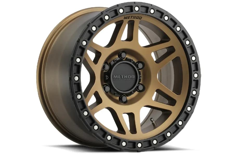 Aluminum Wheels 18x9 MR312 Bolt Pattern 6 On 139.7 Offset 18 Lip Size 0.91 Method Bronze BRZ Matte Black Lip Method