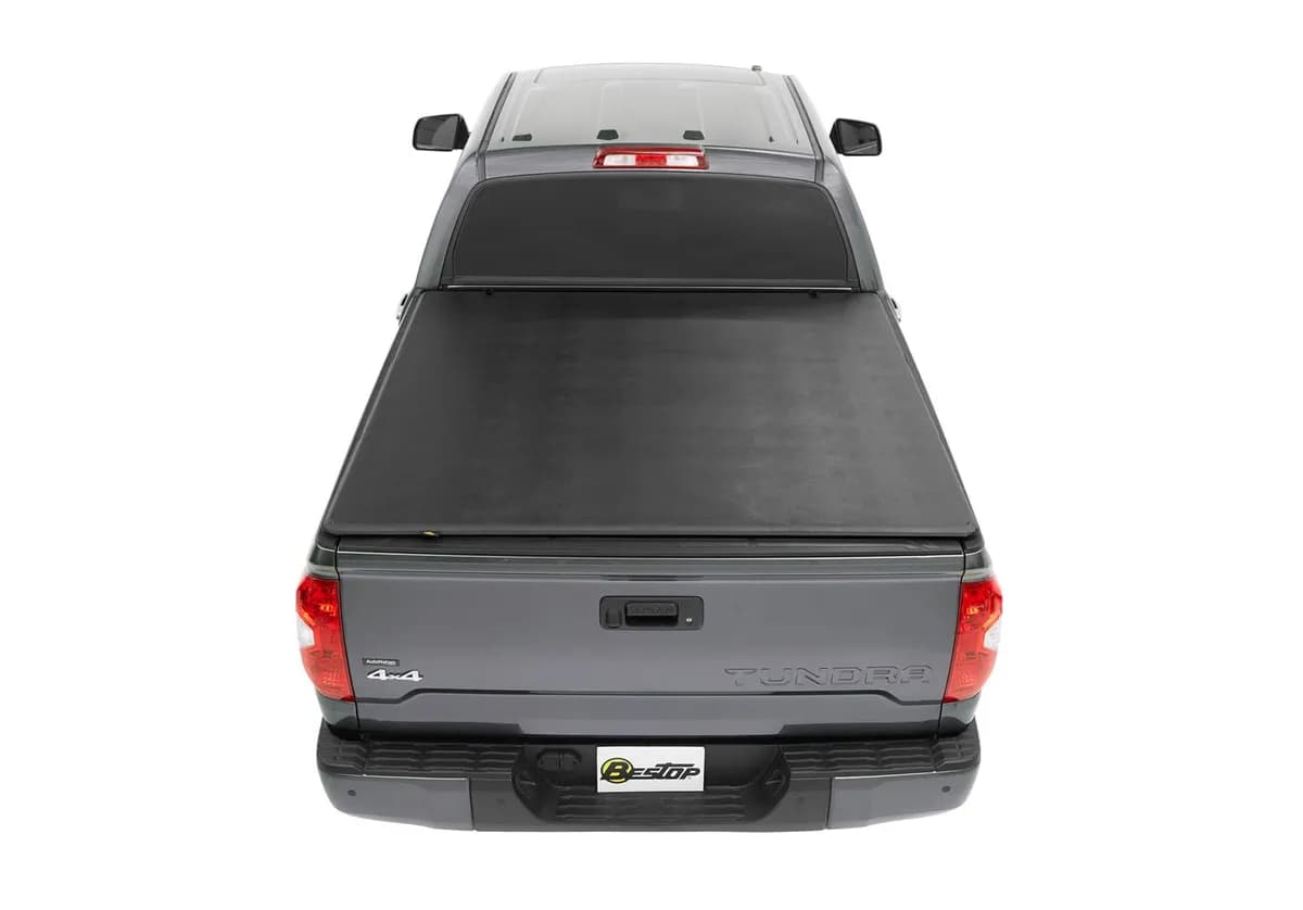 EZ-Fold Soft Tri-Fold Tonneau EZ-Fold Cover For Toyota 2005-2023 Tacoma 5.0 Foot Black Tailgate Spoiler Not Included Bestop