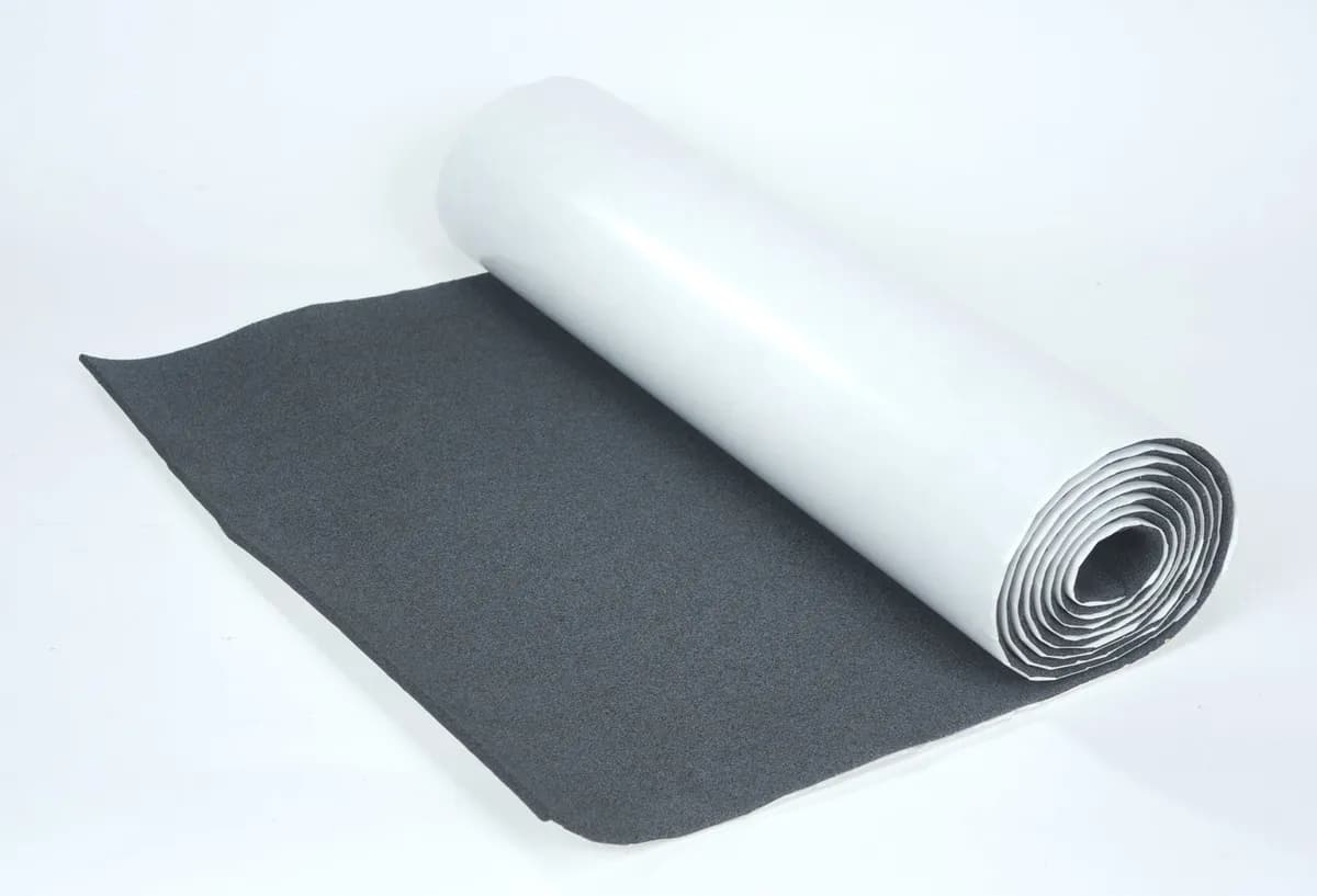 1 Roll of 24 in x 10 ft 1/4 in Silencer W/Pres Sens Adhesive. Total 20 Sqft.