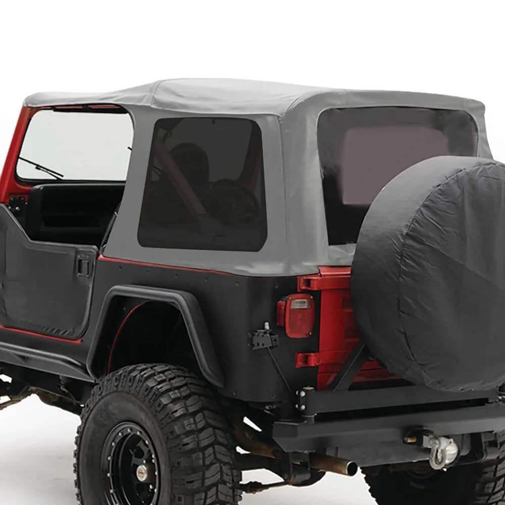 8895 Wrangler YJ OEM Replacement Soft Top W/Tinted Windows & Upper Doorskins; Charcoal Gray