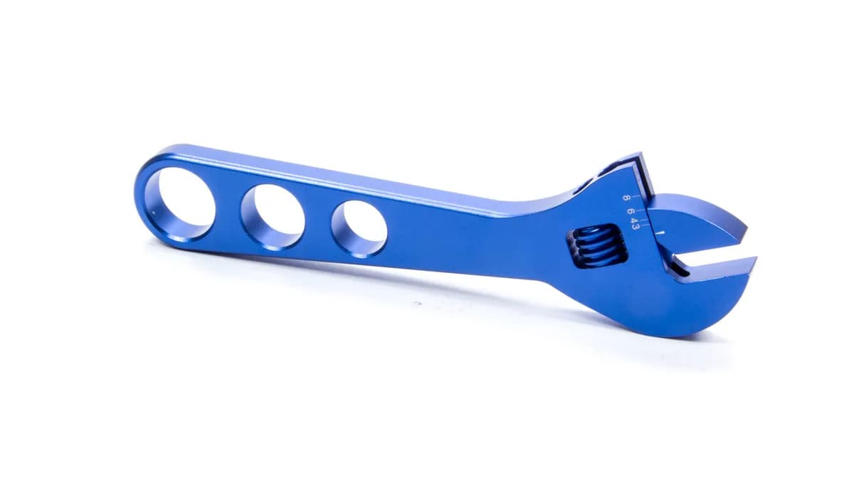 Adjustable AN Fitting Wrench Fits AN Fitting Sizes 3AN-8AN Blue Anodized Billet Aluminum Proform