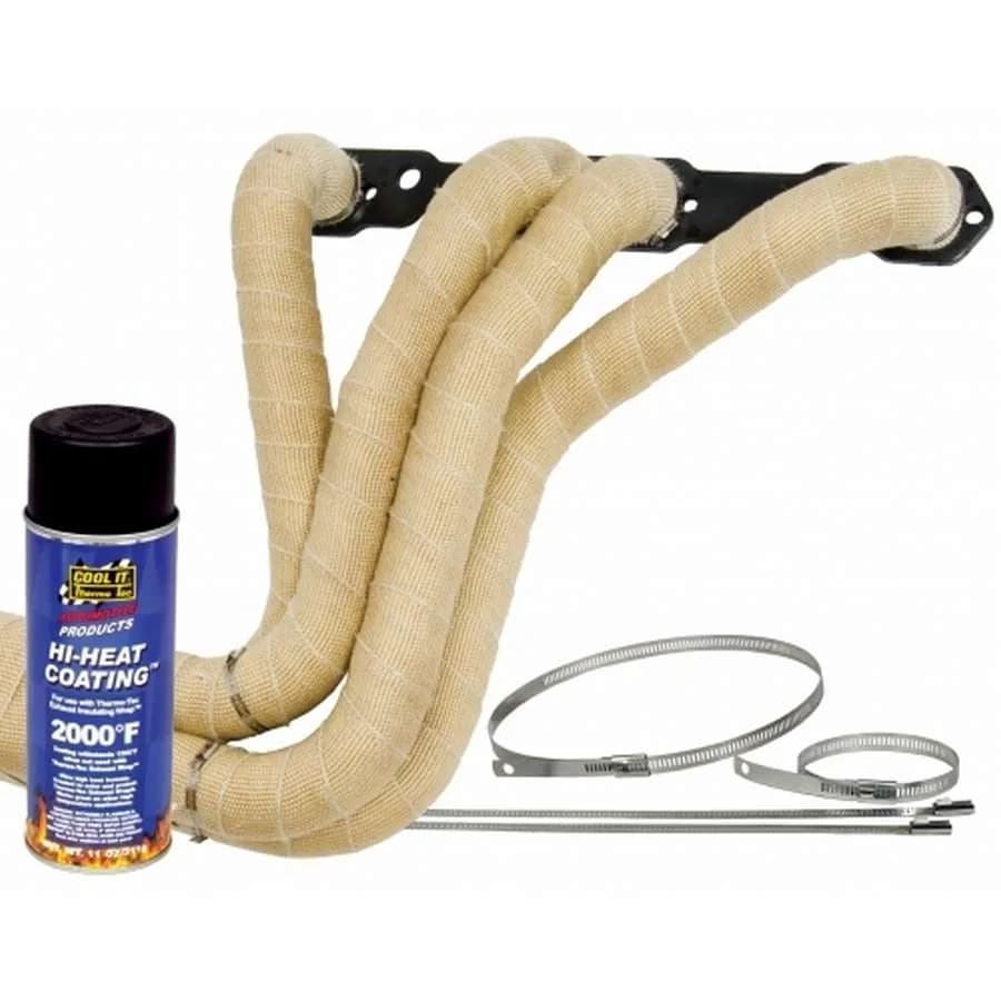 Exhaust Wrap 2 Inch x 50 Foot Natural Color 1 Roll Kit Up to 2000 Degree F Motorcycle/4 Cyl Applications Thermo Tec
