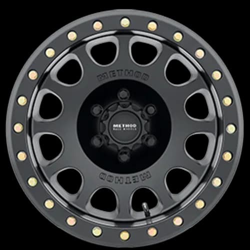 Aluminum Wheels 17x9 Beadlock MR105 Bolt Pattern 8 On 165.1 Offset -38 Lip Size 1.77 Matte Black MB Method