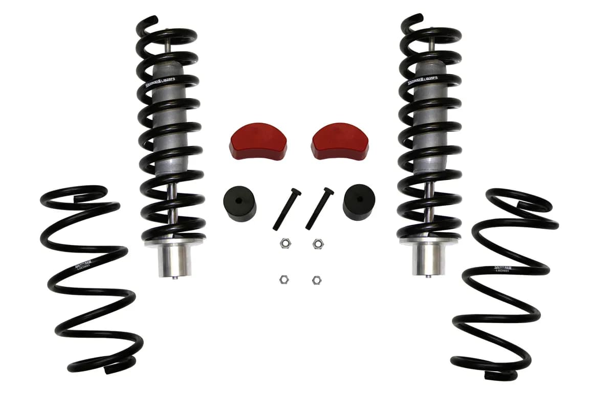 Suspension Lift Kit w/Shock M95 Performance Shocks 2.5-3.5 Inch Lift 07-11 Dodge Nitro 08-12 Jeep Liberty Incl. Front Struts Front Strut CoilSprings Rear CoilSprings Front Poly BumpStops Rear Bum Stop Spacers Skyjacker