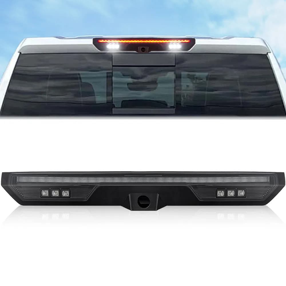 Gmc Chevy 19-21 Sierra Silverado 1500 4rd Gen 20-21 2500 3500 - Ultra High Power Red LED 3rd Brake Light Kit w Ultra High Power Cree Xml White LED Cargo Lights Replaces LED 3rd Brake Light With Cargo Bed Camera - Attn Only Fits Models Which Includ