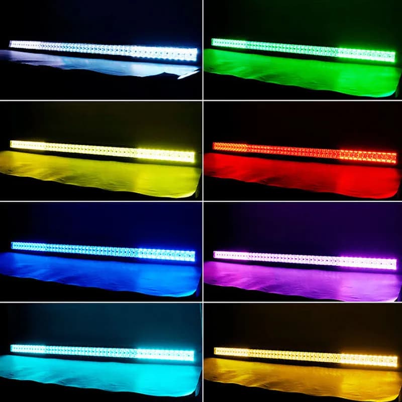 "52"" RGBW 5D Projector LED Light Bar for Jeep Wrangler"