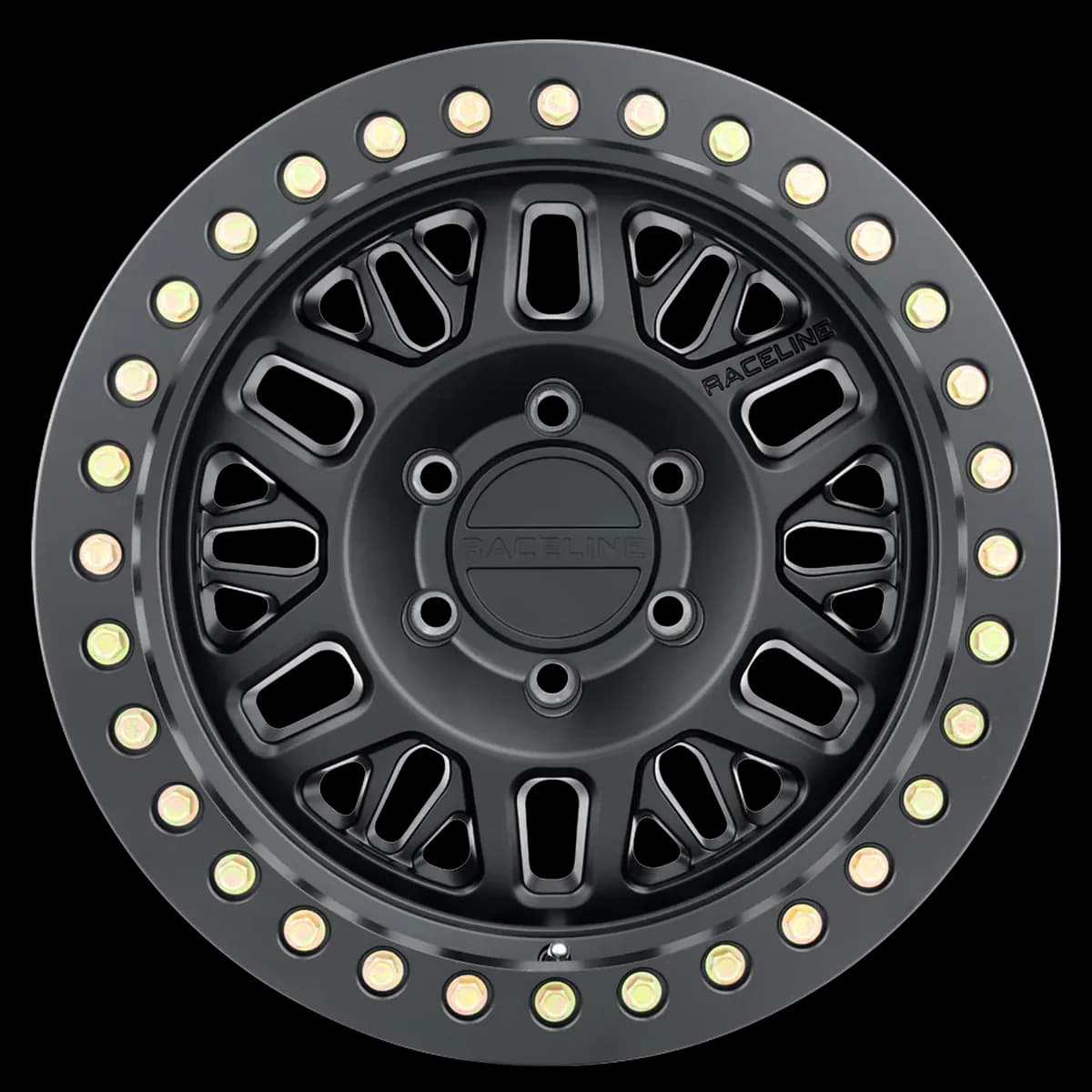 Aluminum Wheels 17x9 Ryno Cast Beadlock RT951B Satin Black Black Beadlock Ring -38 Offset 5 on 127 Bolt Pattern 83.82 Bore Raceline