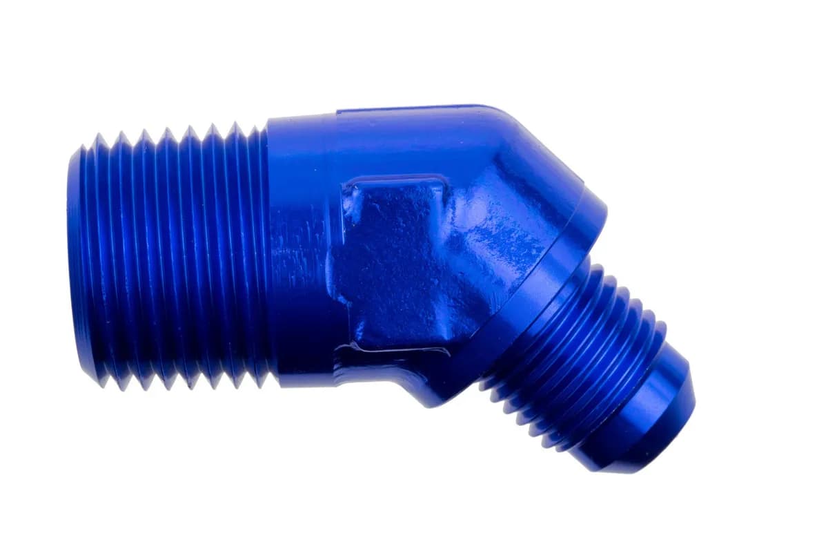 04 45 Degree Male Adapter to 02 (1/8) Npt Male Blue
