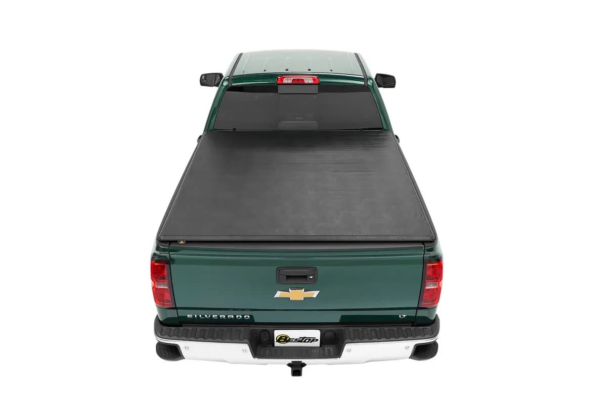 EZ-Roll Soft Tonneau Cover For 2014-2018 Silverado/Sierra 1500 8.0 Foot Black Tailgate Spoiler Not Included Bestop