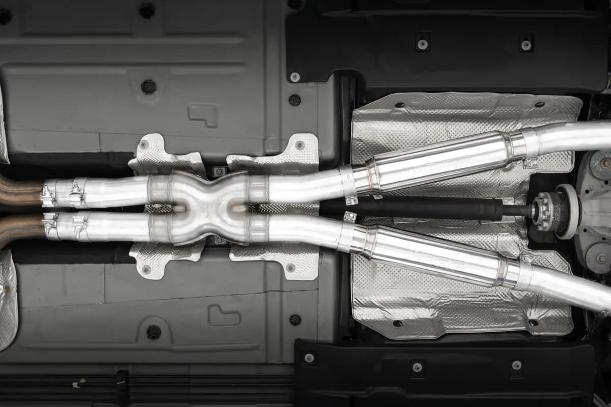 15-23 Dodge Challenger Aluminized Steel 3 Inch Dual Cat Back Quad Tips (Street Version) Exhaust System MBRP