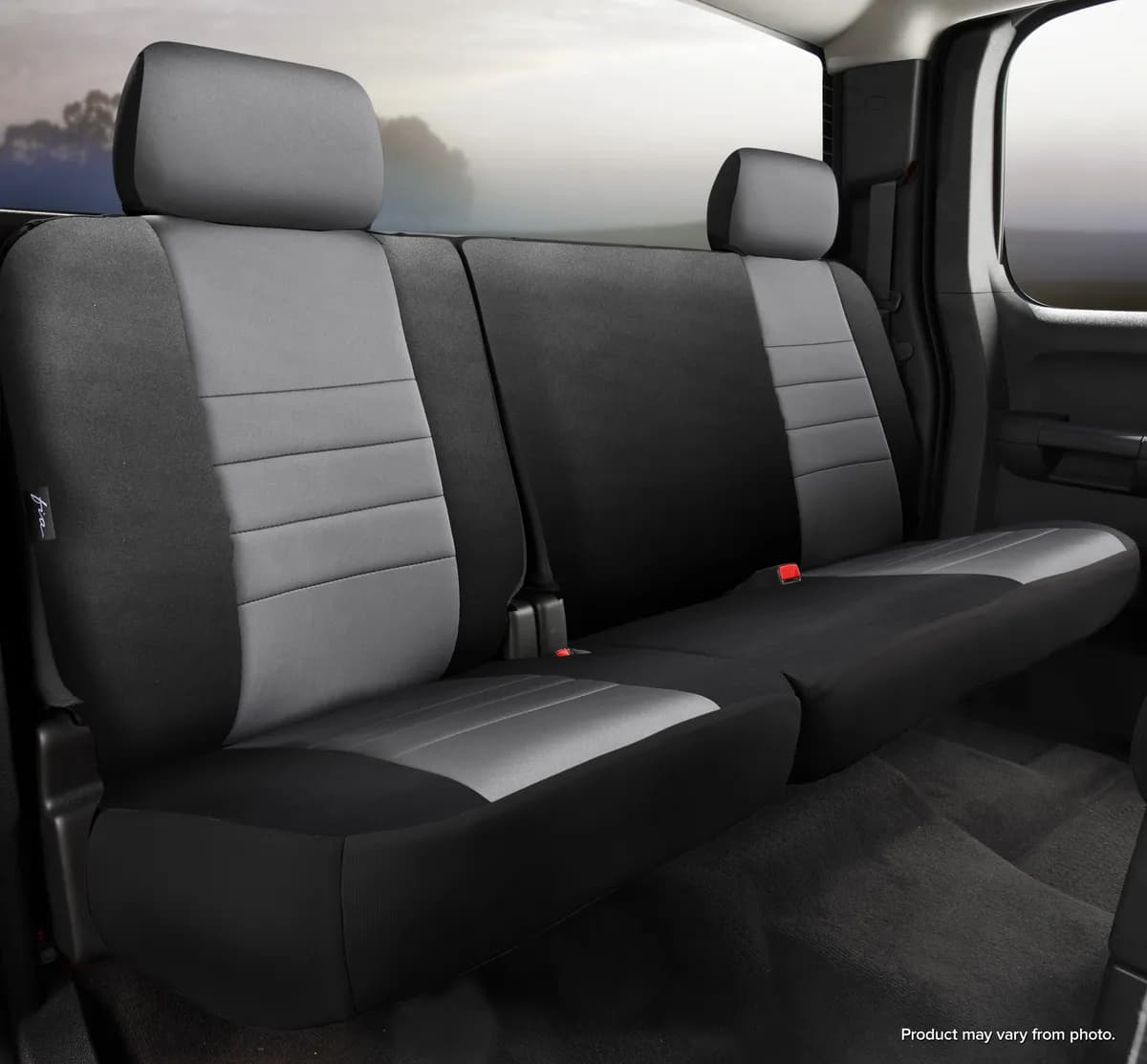 FIA NP92-26 GRAY NP90 Series - Neoprene Custom Fit Rear Seat Cover- Black/Gray Center Panel