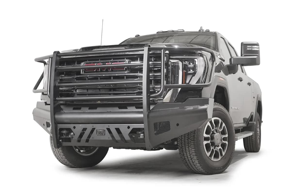 24c Sierra 2500/3500hd Steel Elite Sensor Front Bumper w/ Full Guard Matte Black