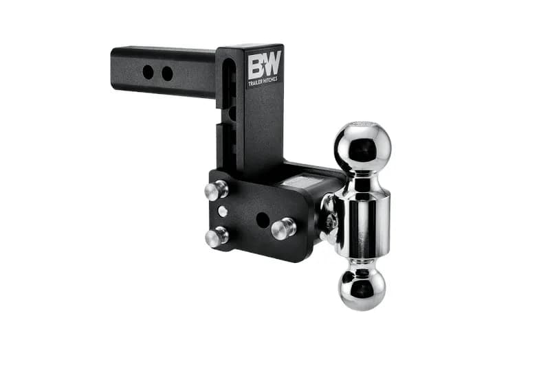 B&W Hitches Tow & Stow 2in Dual Ball Receiver Hitch, Black, 5in Drop-5.5in Rise