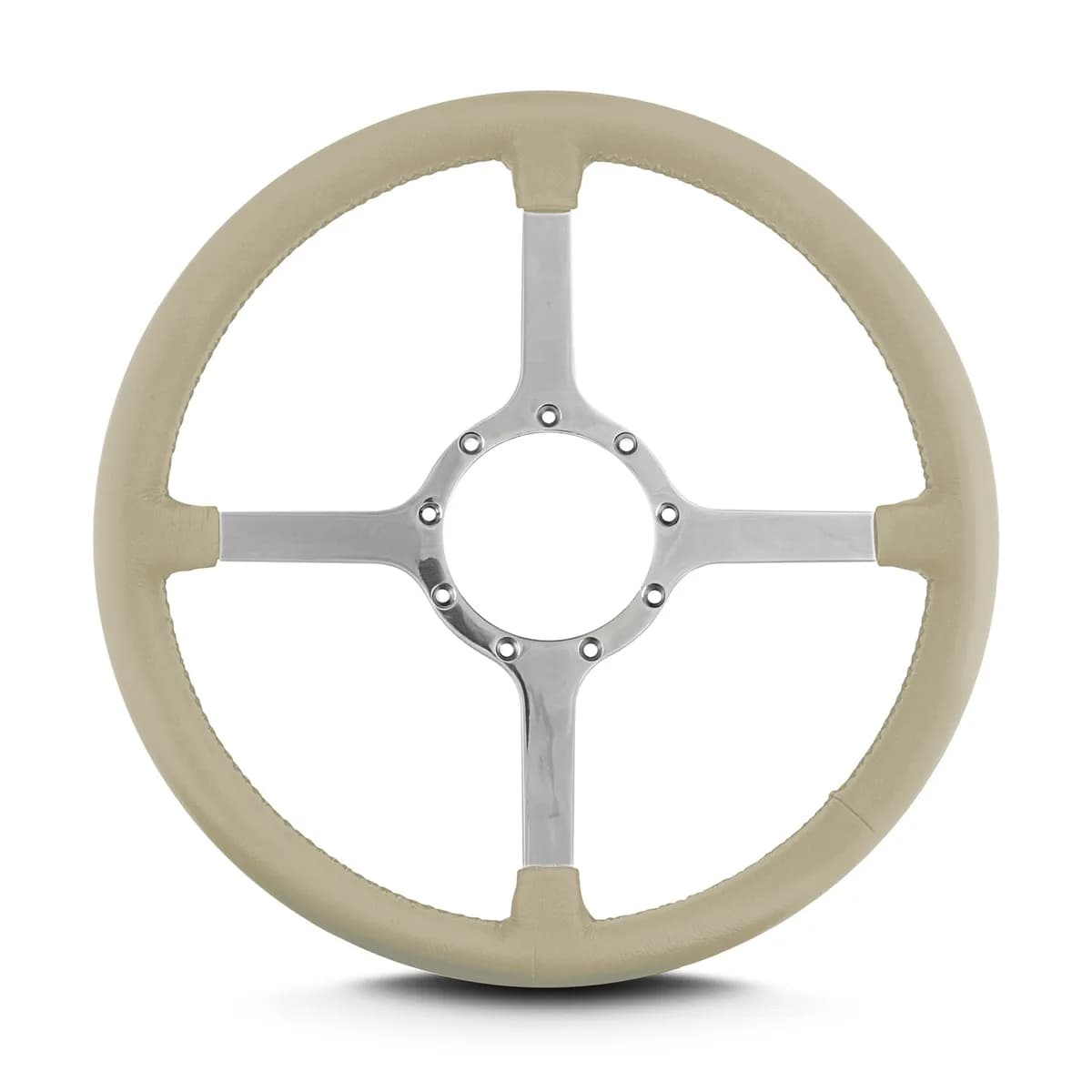 Lecarra Mark 4 Classic Steering Wheel; Bone; Polished Spokes; 15 in.;