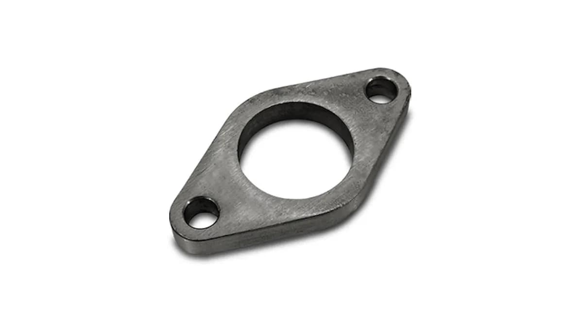 Wastegate Outlet Flange; 71.1mm BHCC; 10.11MM BHID; Mild Steel; 0.375 in. Thickness; 36mm Port ID; For Tial 35-38mm w/Drilled Holes;