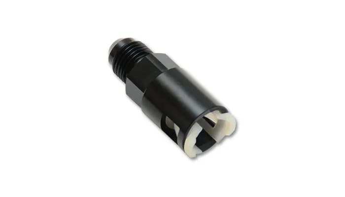 Quick Disconnect EFI Adapter Fitting; -6AN; 0.3125 in. EFI Line Size; 6061 Aluminum; Black Anodized;