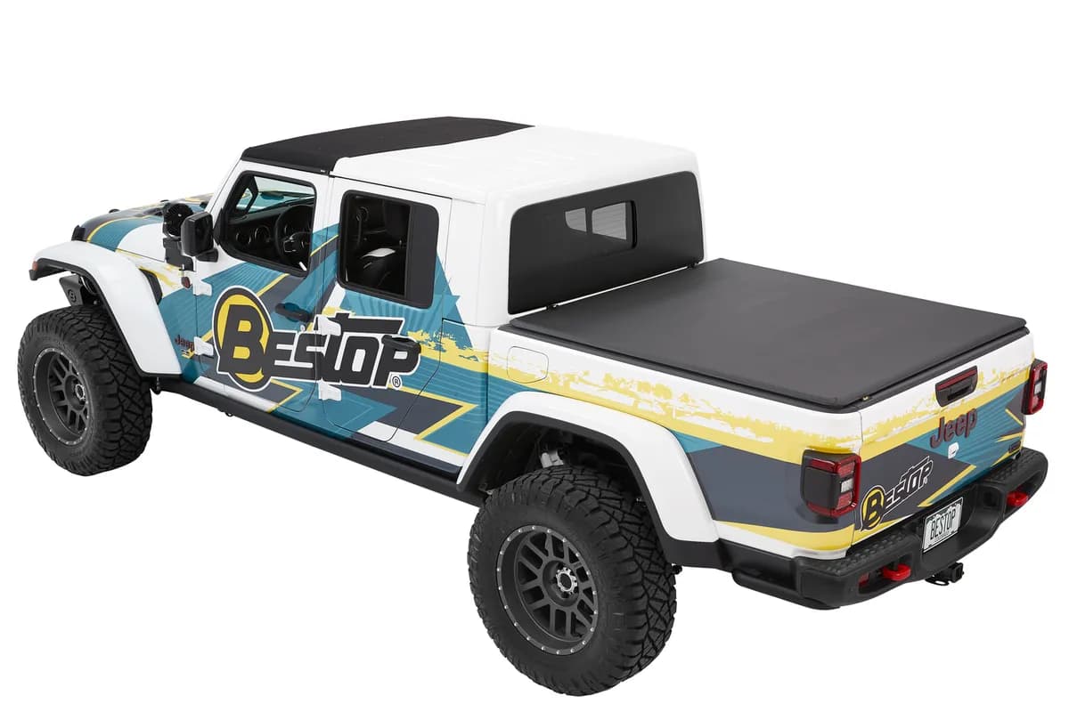 20c Jeep Gladiator For 5 Ft. Bed Black Twill Ezfold Soft Trifold Tonneau Cover