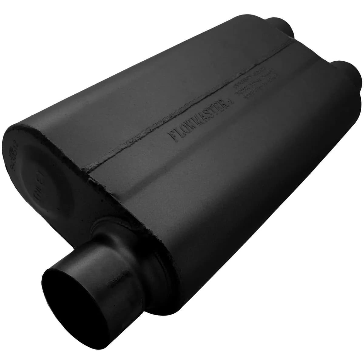 50 Series Delta Flow Muffler 3.00in IN (O) / 2.50in OUT (D): ea 16 Gauge Aluminized Steel