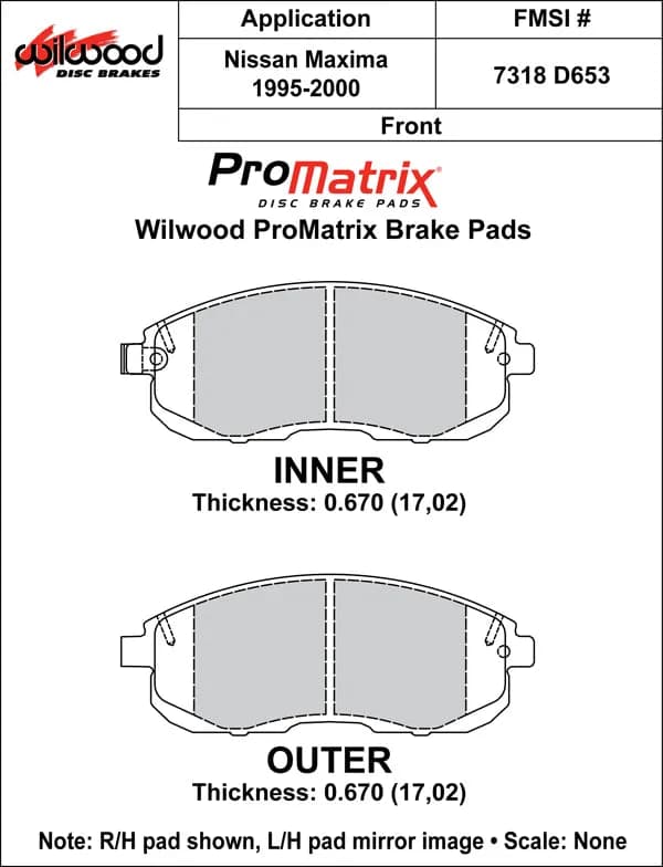 2000 - 2006 Nissan Original Equipment Pads - 150-D0653K
