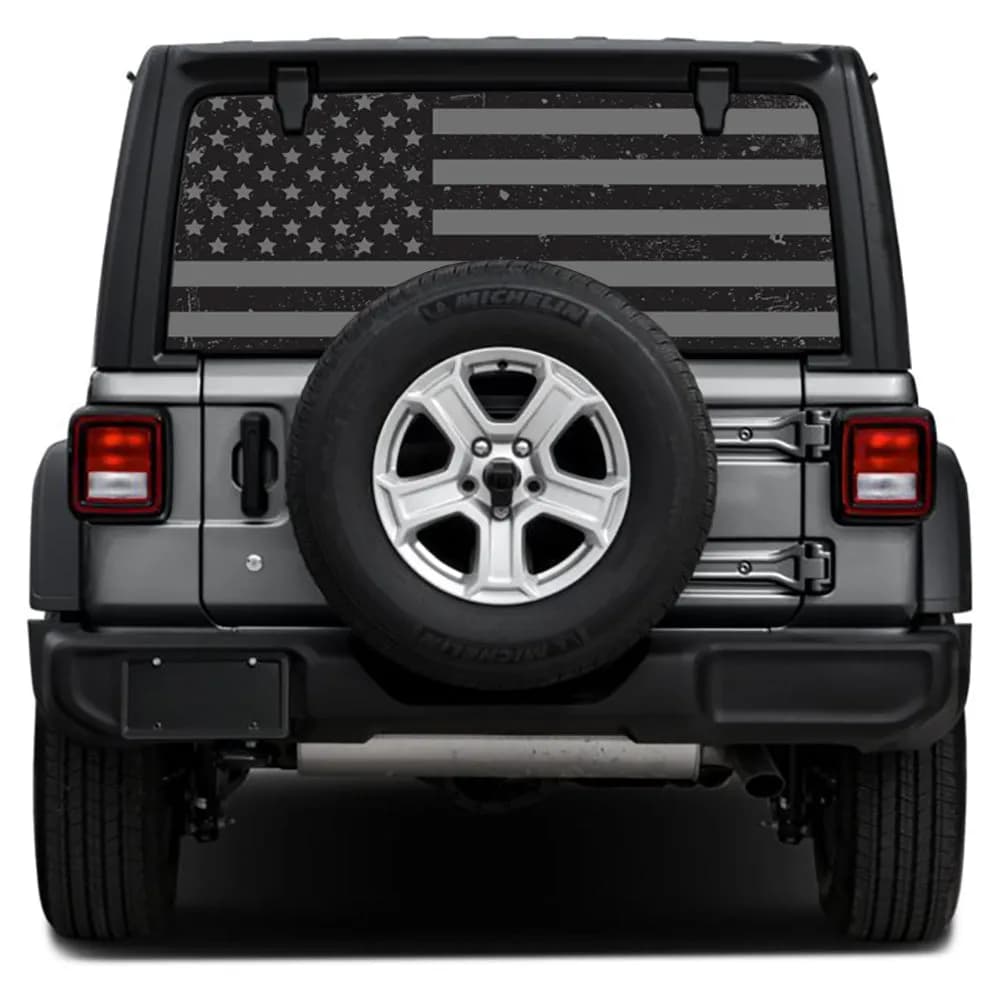 Distressed Black Out Rear Window Decal
