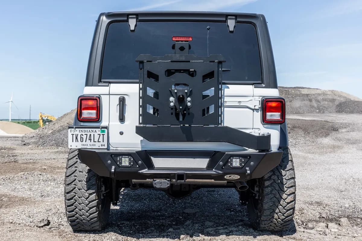 JL Destroyer Shorty Rear Bumper w / Tire Carrier (Black Powder Coated)