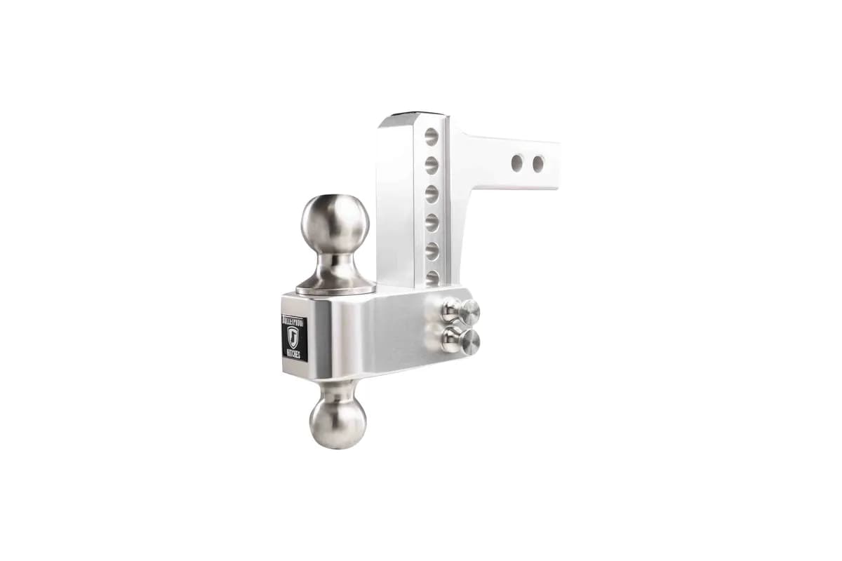 2.0" Aluminum Medium Duty 4" Drop/Rise Hitch w/ Stainless Steel Dual Ball
