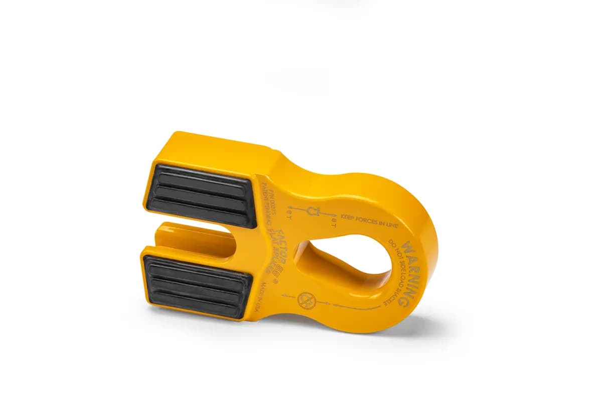 Factor 55 00375-03 Flat Splicer 3/8-1/2 Synthetic Rope Splice-On Shackle Mount -- Yellow