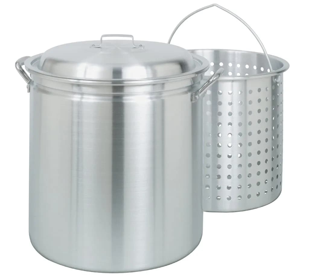 34-qt Aluminum Stockpot with Basket