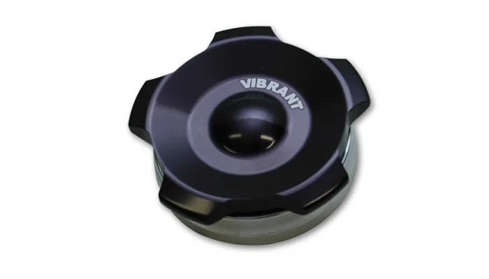 Oil Tank Weld Bung w/Cap; 2.75 in. Weld Bung OD; Black Anodized; 6061 Billet Aluminum;