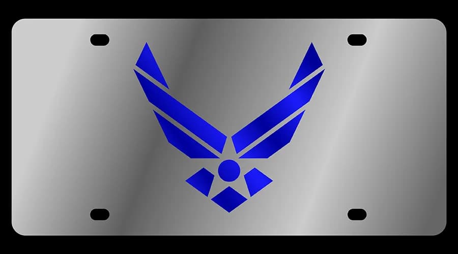 Airforce Stainless Steel License Plate