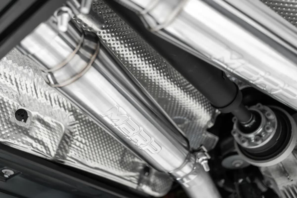 Armor Lite Cat Back Performance Exhaust System; Fits w/Active Exhaust Valves; 3 in.; Aluminum; Dual Rear; Street Profile; 5 in. Dual Carbon Fiber Tips;