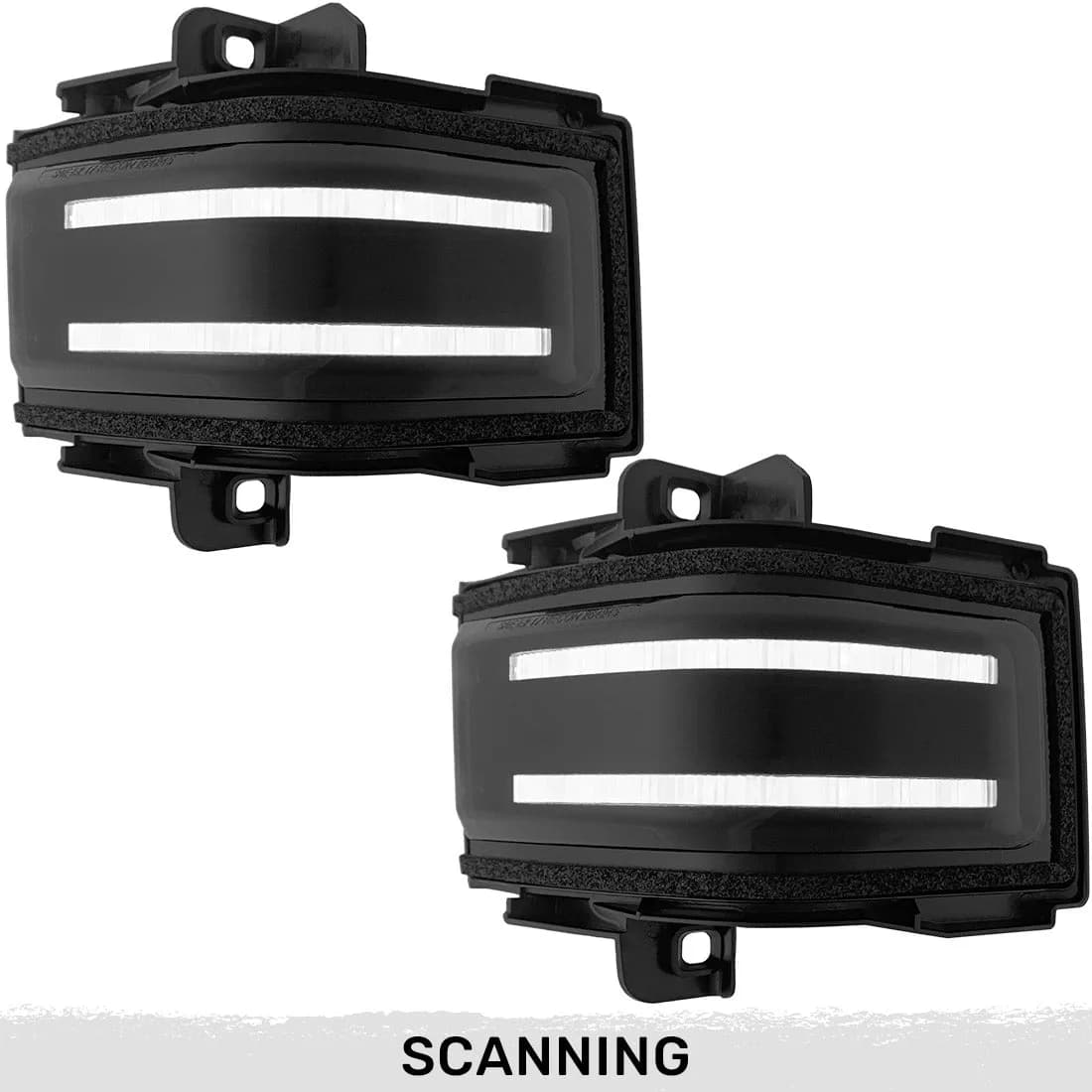 Ford 17-19 F250f350f450 Superduty Side Mirror Lenses 2-Piece Set w White LED Running Lights Amber Scanning LED Turn