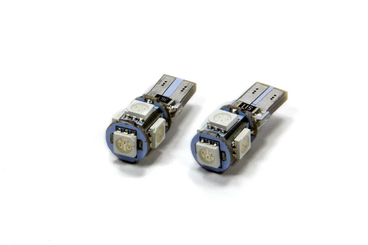 4801-003 - Oracle T10 5 LED 3 Chip Smd Bulbs (Pair) - Red