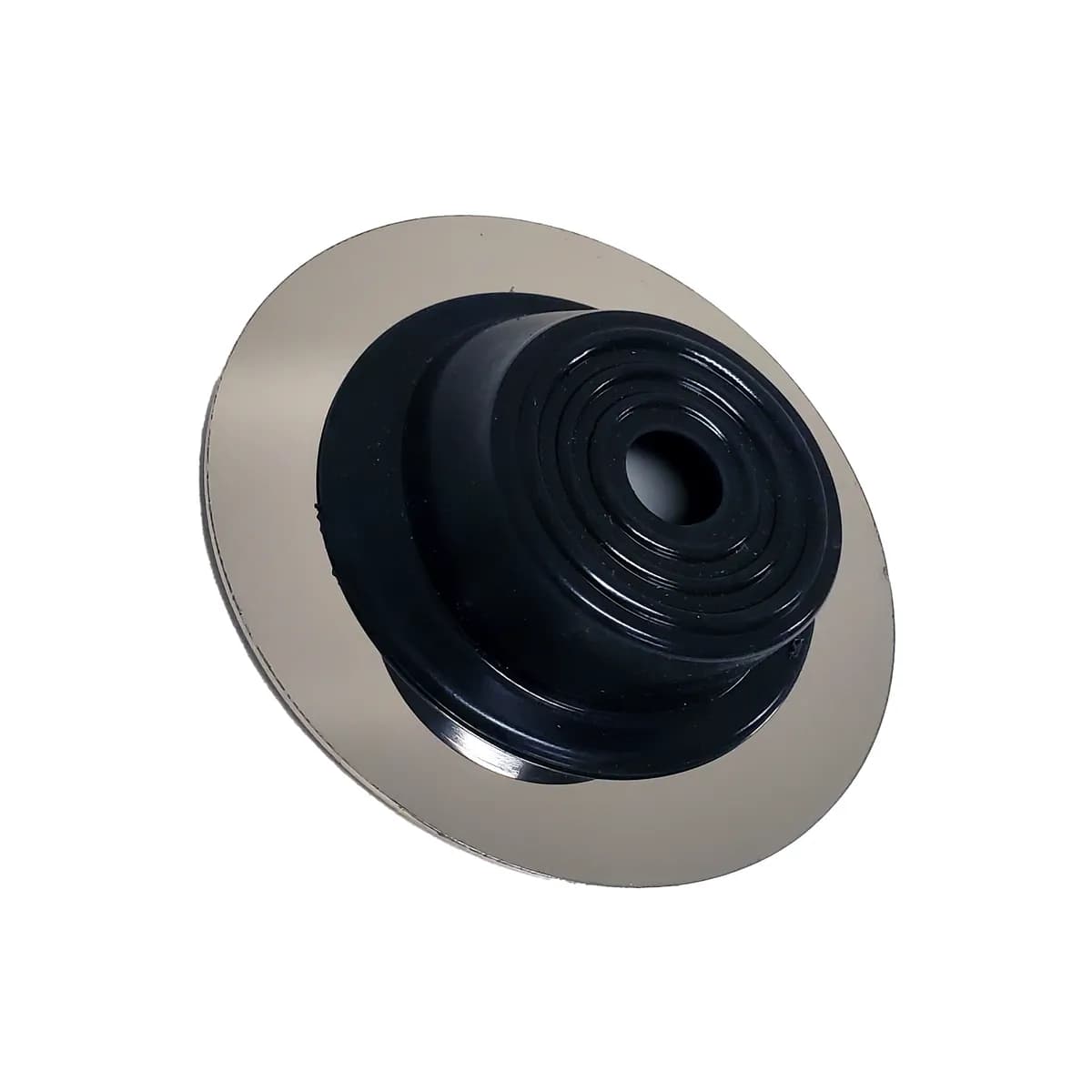 JJ s Rods Universal steering column boot with round style polished stainless steel bezel and stainless steel hardware.